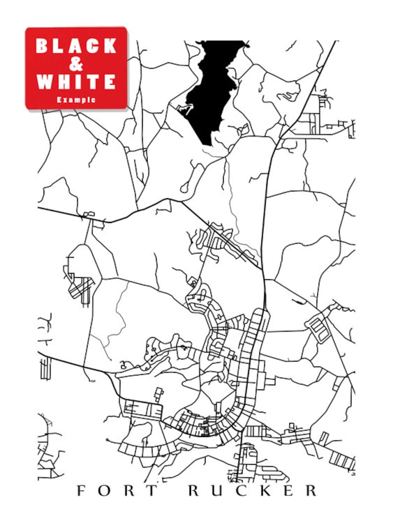 Fort Rucker Map Print Alabama Poster Etsy