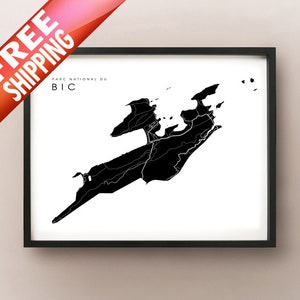 Parc national du Bic, Quebec Map Print