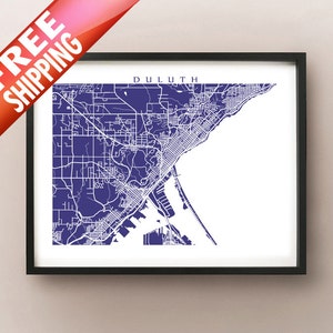 Duluth Karte Drucken - Minnesota Poster