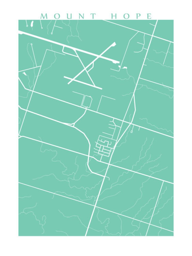 Mount Hope ON Map YHM Hamilton Ontario Poster Art Etsy