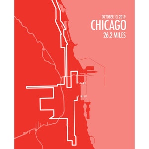 2019 Chicago Marathon Route Map Print - Etsy