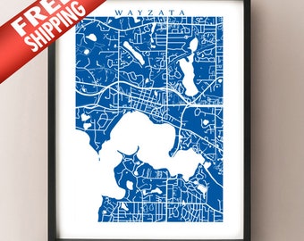 Wayzata, MN Map Print - Minnesota Poster