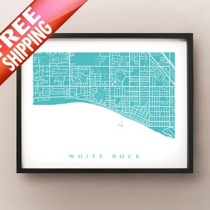 White Rock, BC Map Poster Print - Metro Vancouver, Canada