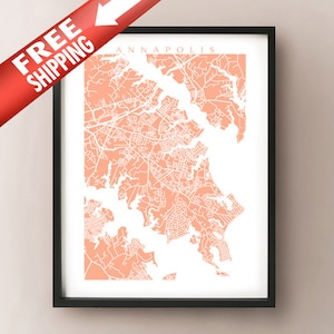 Annapolis Karte - Maryland, USA Kunstdruck