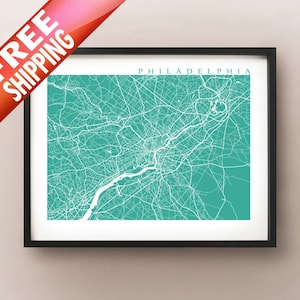 Philadelphia Gebied Kaart Afdrukken, Philly, Pennsylvania Poster Art