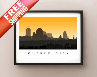 Art de l’horizon de Québec - Impression d’affiches du paysage urbain du Canada