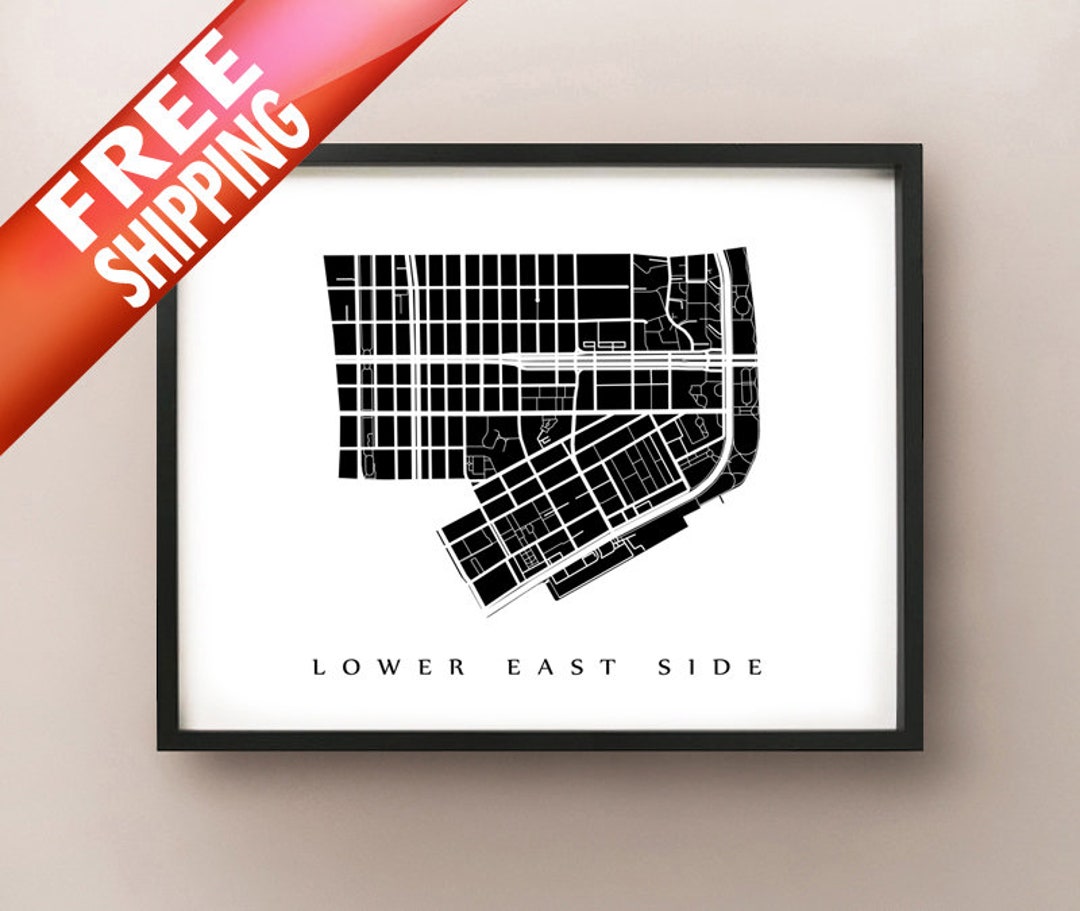 Artistic map of Lower East Side from Etsy