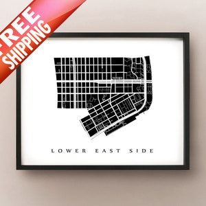 Carte du Lower East Side - Manhattan, NYC Neighborhood Art Print