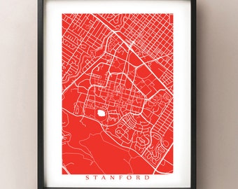 Stanford Map Print - California Poster