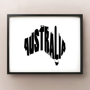 Australia Font Map Art Poster Print - Customize Your Map, Choose Your ...
