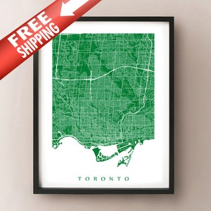 Toronto Ontario Map Print - Vertical Orientation - Choose your colour and size