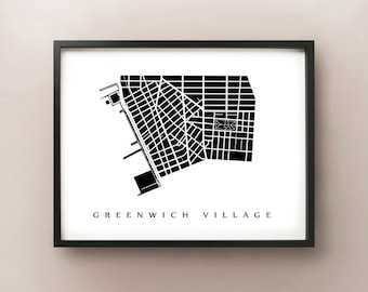 Greenwich Village Map - Manhattan, NYC Neighborhood Art Print