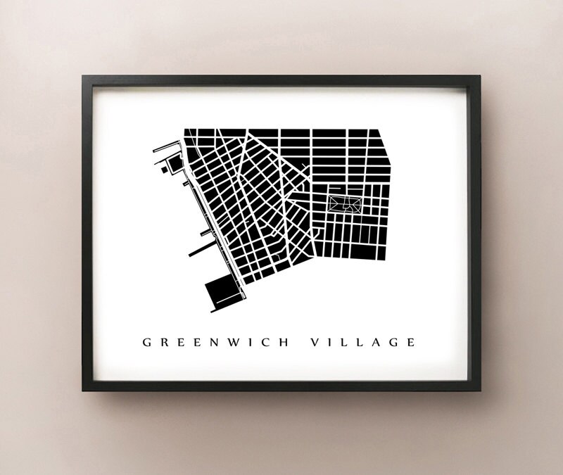 Greenwich Village Map Manhattan, NYC Neighborhood Art Print - Etsy