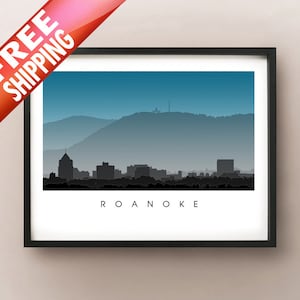 Roanoke Skyline Arte - Virginia Cartel Print