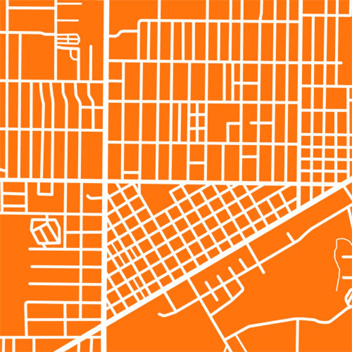 Hereford TX Map Print Texas Poster Etsy