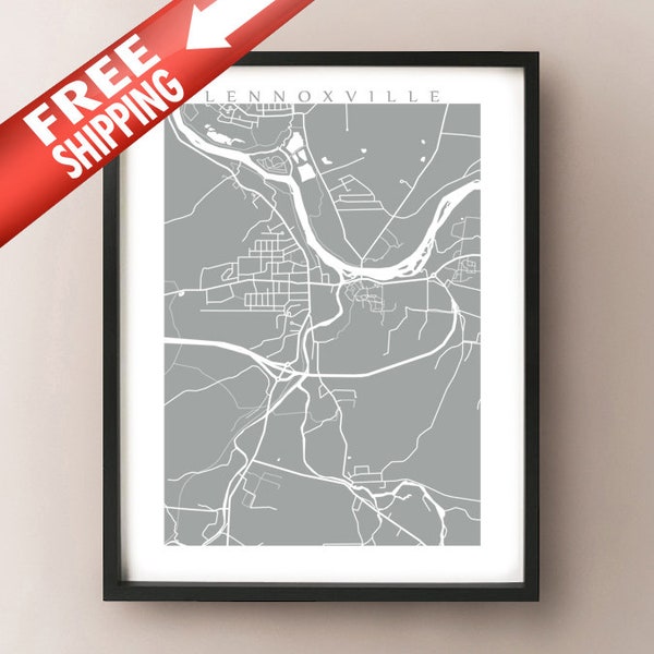 Lennoxville, Sherbrooke, Quebec Map Print