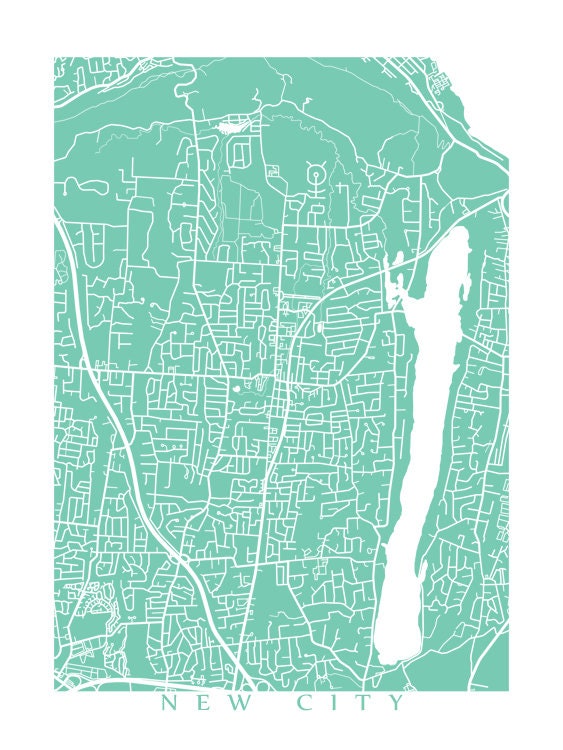 New City Clarkstown NY Map Print Rockland County New York Etsy
