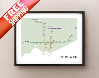 Toronto Subway Map - Metro Style Art Print of Toronto, Ontario