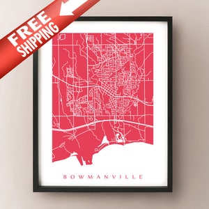 Bowmanville, Ontario Karte Druck