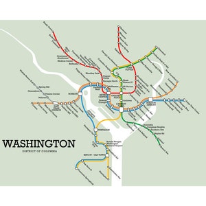 Washington Metro Subway Style Map Art Print - Etsy