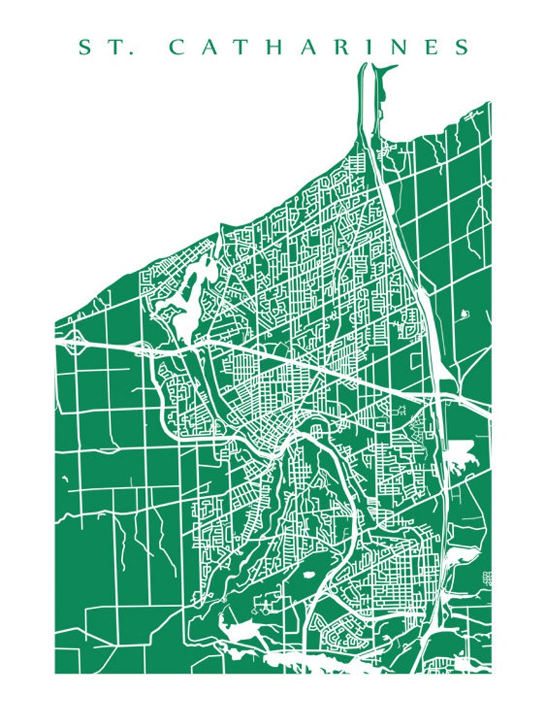 St. Catharines Map Print Ontario Poster Art - Etsy