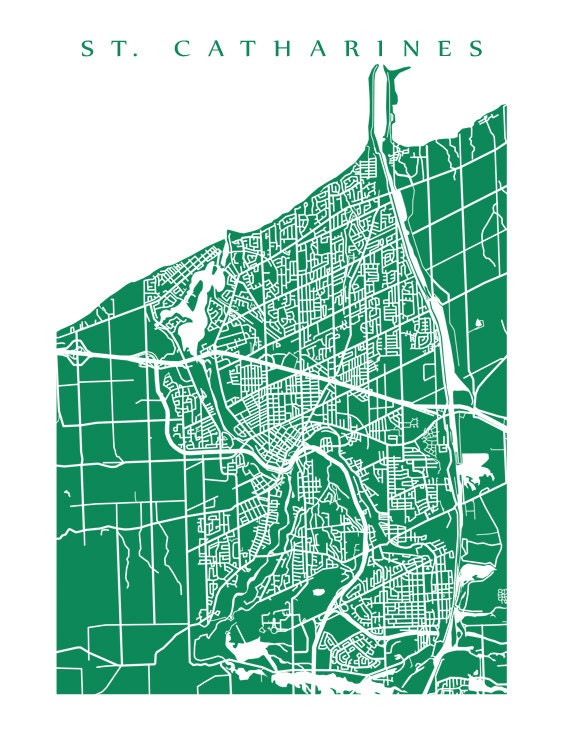 St. Catharines Map Print Ontario Poster Art | Etsy