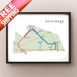 Haldimand County Subway Style Carte - Fictional Metro Style Art Print of Haldimand