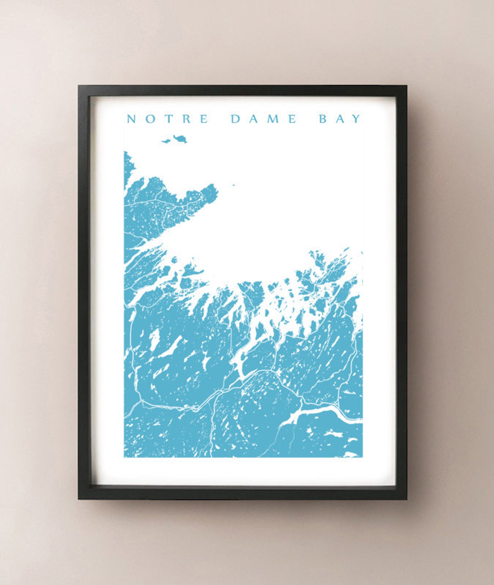 Notre Dame Bay Map Newfoundland Poster Etsy