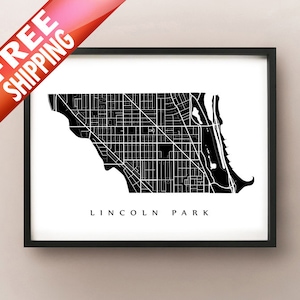 Lincoln Park Kaart - Chicago Neighbourhood Art Print