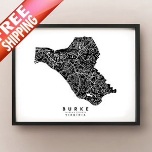 Burke, VA - City Limits Karte Druck