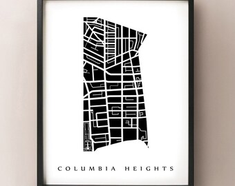 Columbia Heights Map - Washington Neighborhood Art Print