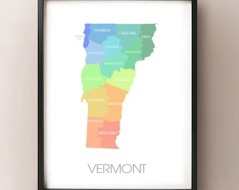 Vermont Landkarte - Custom Print