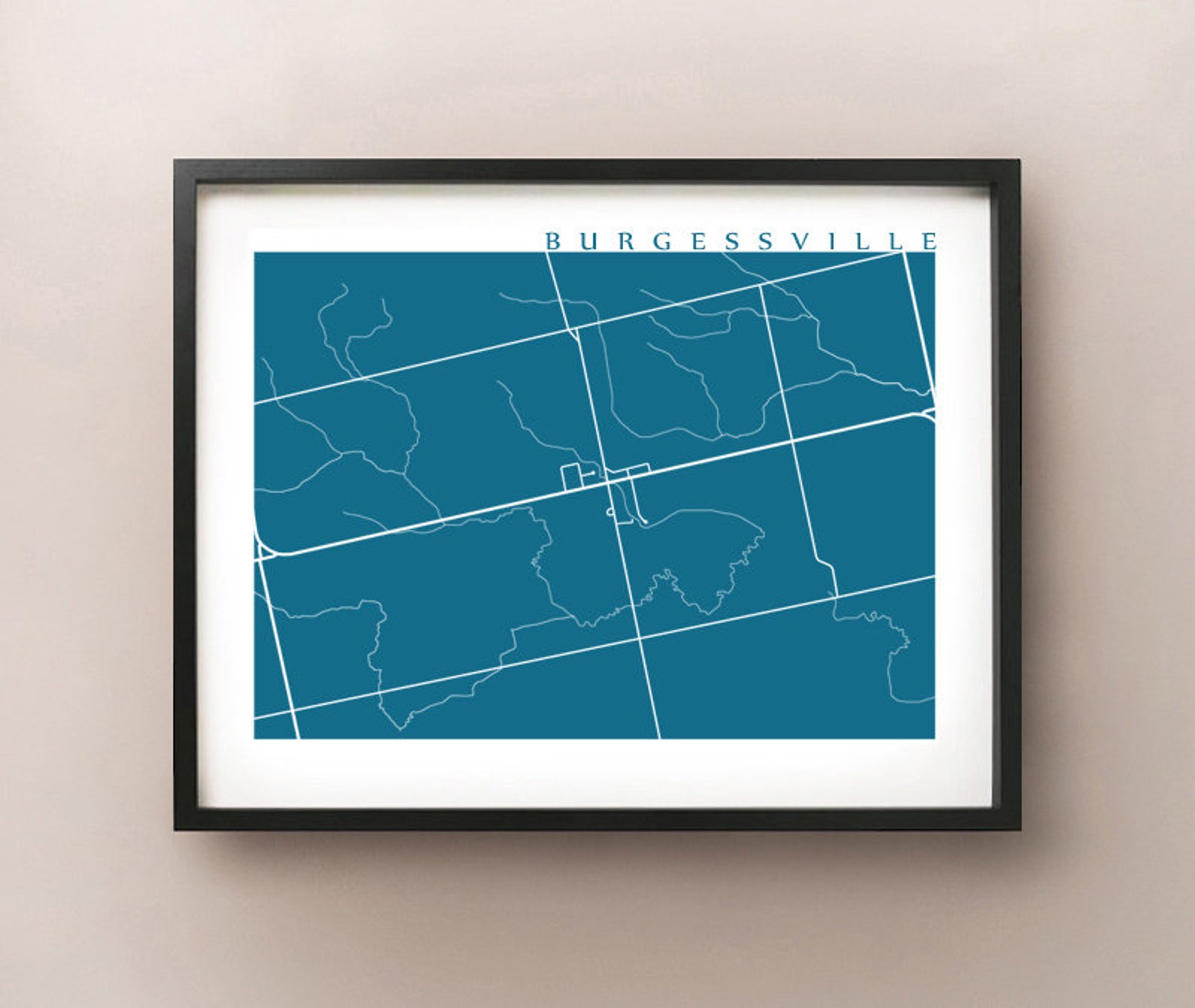 Burgessville Map Print Norwich Ontario Poster Canada Home Etsy