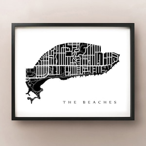 Carte des plages - Toronto Neighbourhood Art Print