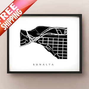 Carte de Sunalta - Calgary Neighbourhood Art Print