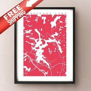 Hoefijzer Lake Map Print - Seguin, Parry Sound, Ontario Art