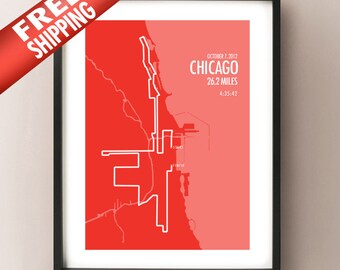 Impresión del mapa de la Ruta del Maratón de Chicago 2012