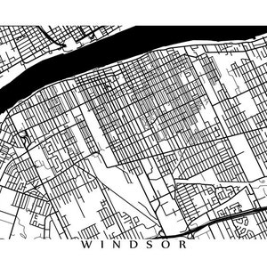 Windsor Map - Ontario Poster Art - Etsy