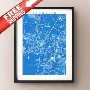 Franklin Map Print - Tennessee Poster Art