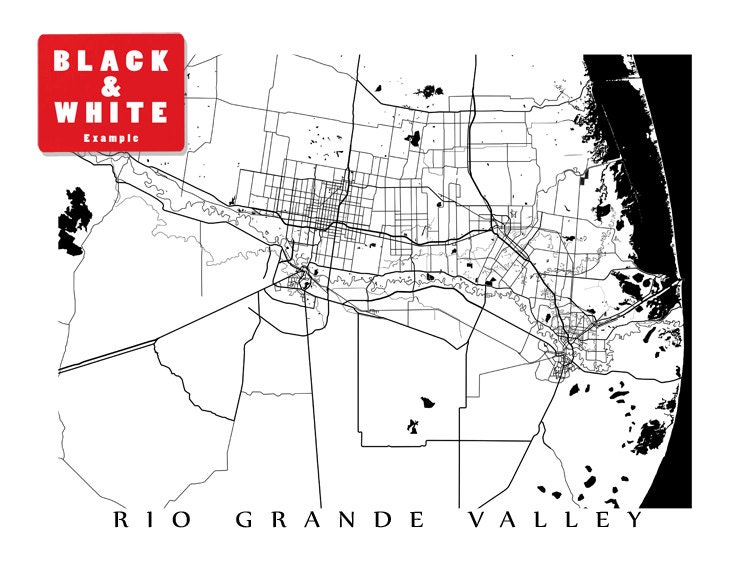 Rio Grande Valley Area Map Print Texas Poster Etsy