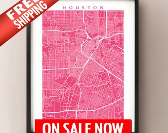 Houston Map Print - Texas Poster