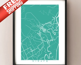 Hirafu Map Print - Japan Art Poster