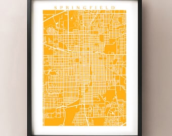 Springfield, IL City Map Print