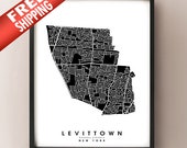 Levittown NY City Limits Map Print - Etsy