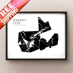 Parc provincial Grundy Lake - Parry Sound (Ontario) Carte imprimer