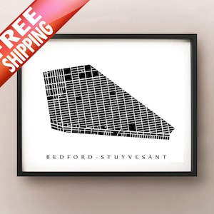 Bedford-Stuyvesant, Brooklyn - Impresión de arte del barrio de la ciudad de Nueva York