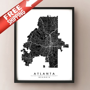 Atlanta, GA - City Limits Map Print