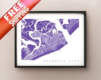 Atlantic City, New Jersey Map Print