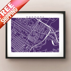 Dunmore, PA Kaart - Pennsylvania Poster