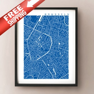 Brussels Map Print - Belgium Poster